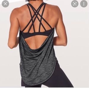 Lululemon heathered black tank built in bra